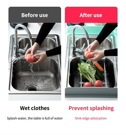 Premium Eco-Friendly Silicone Sink Water Splash Guard Hot Selling for Kitchen and Bathroom High Quality Utensil Plate Set